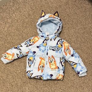 Bluey Kids Puffer Jacket - Blue